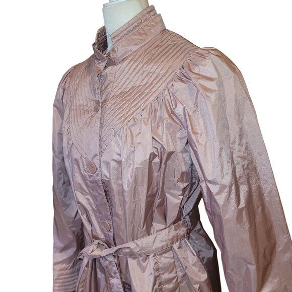 Vintage Saxton Hall Women's Size 8 Mauve Rain Jacket Windbreaker Button Front - Picture 9 of 10